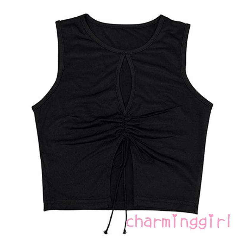 Áo crop top không tay màu sắc thời trang mùa hè dành cho nữ