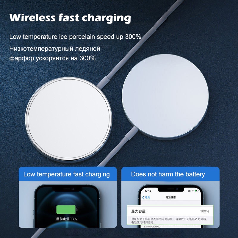 Bộ Sạc Nhanh Không Dây Từ Tính 20W PD Cho Apple iPhone 13 12 11 Pro Max mini X XS XR 8 Plus