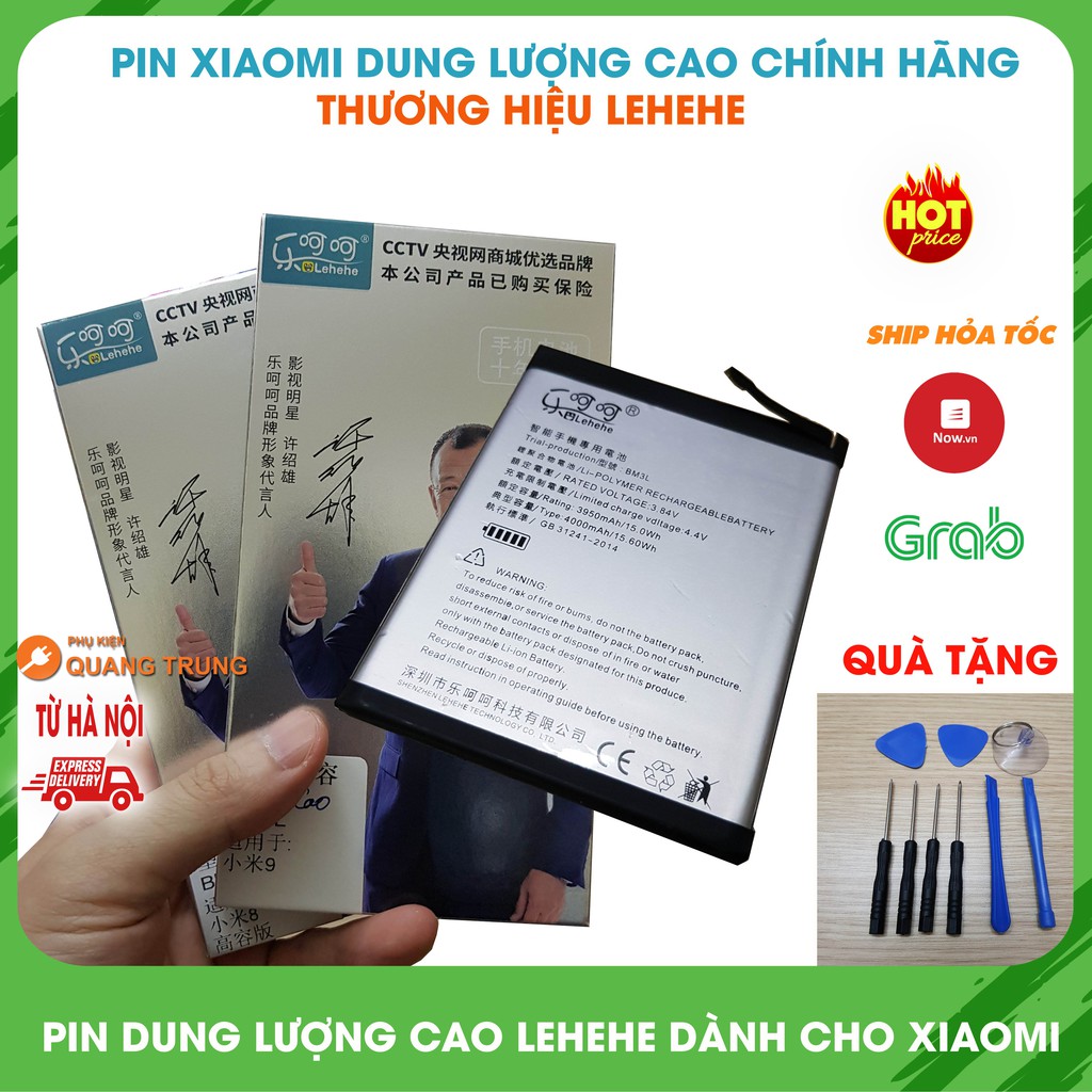 Pin xiaomi Mi8,Mi9,BN48,Bn41 chính hãng Lehehe dung lượng cao,bảo hành 6 tháng,nhiều quà tặng