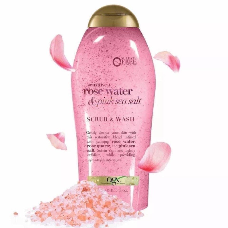 SỮA TẮM TẨY TẾ BÀO CHẾT HOA HỒNG VÀ MUỐI BIỂN 577ml [HÀNG WALMARY MỸ]