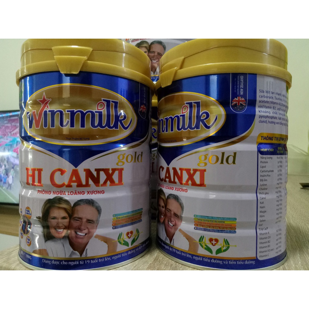 SỮA HI-CANXI ngừa loãng xương, tiểu đường Winmilk lon 900g - Dành cho người trên 19 tuổi và người bị tiểu đường