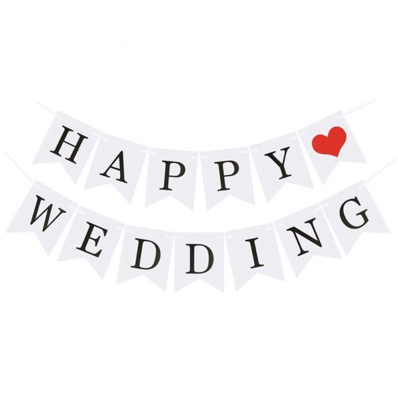 Dây treo chữ Happy Wedding trang trí phòng cưới, trang trí đám cưới