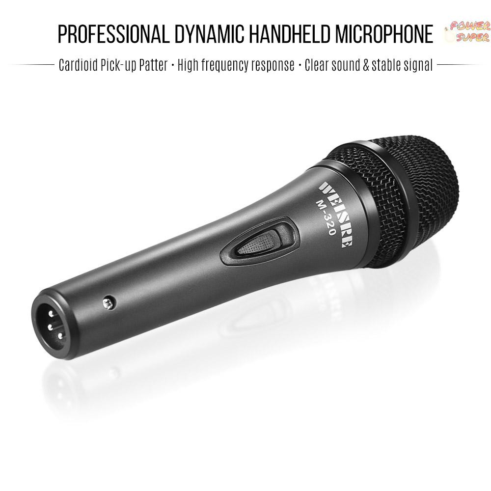 PSUPER Professional Dynamic Moving-coil Vocal Handheld Microphone Cardioid with 16ft XLR-to-1/4" Detachable Cable for Karaoke Stage Home Studio Recording