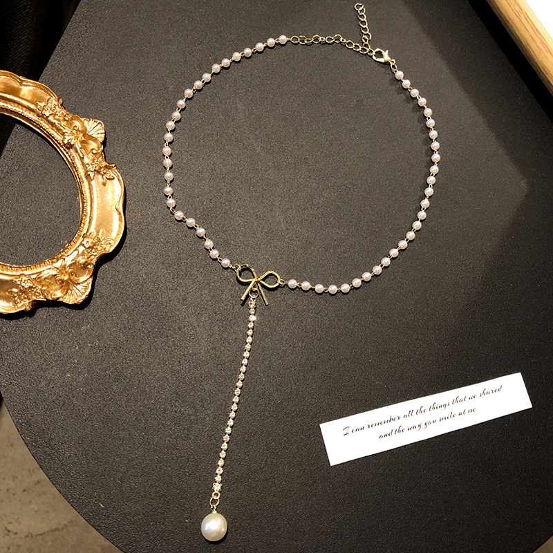Dây chuyền đính ngọc trai nhân tạo thời trang Hàn Quốc nữ tính thanh lịch