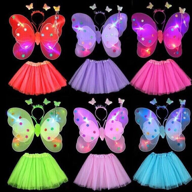 Sỉ 10 bộ cánh bướm 2 lớp có đèn và váy ( khách buôn 100 bộ )