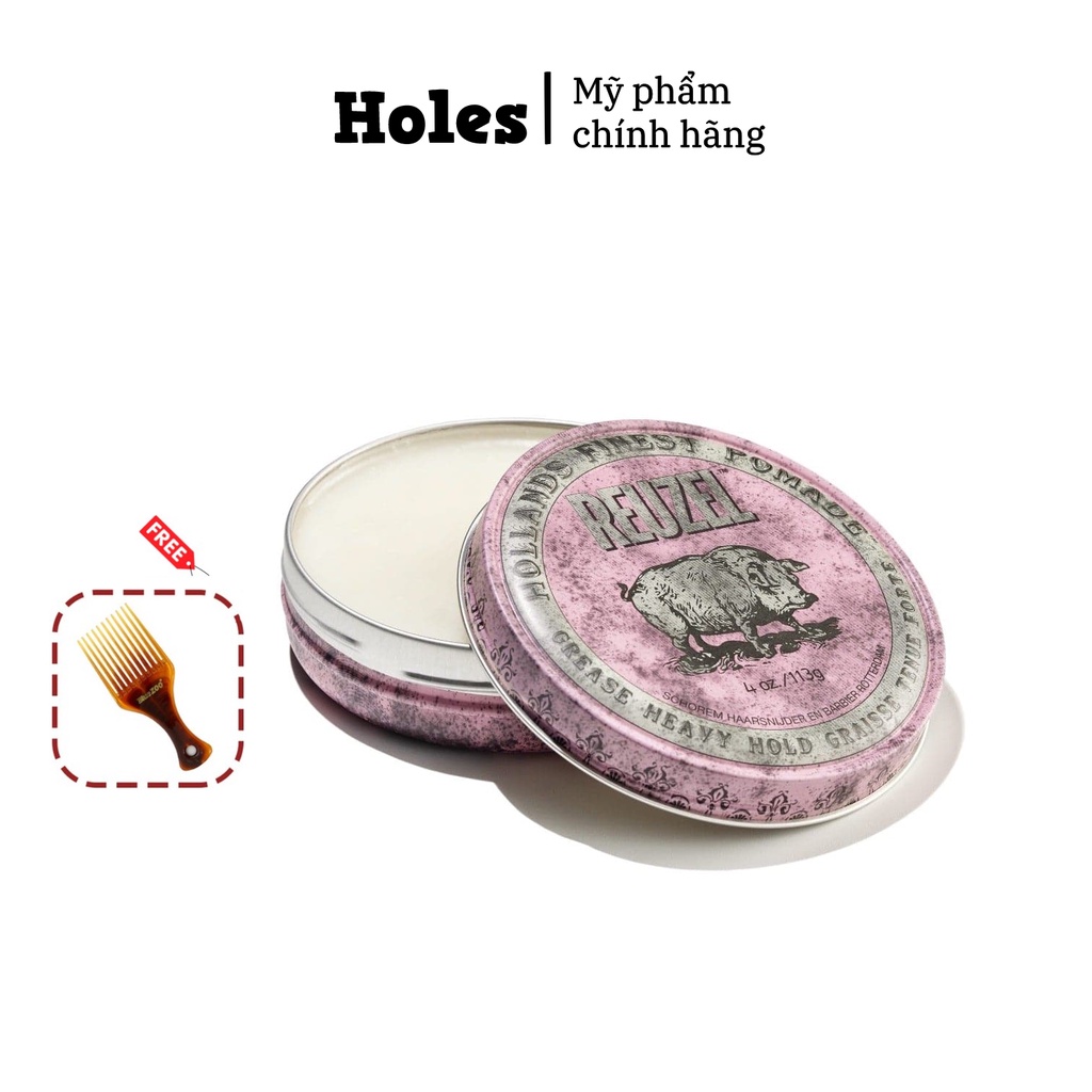 Sáp vuốt tóc Reuzel Pink Pomade Grease Heavy Hold - 113g