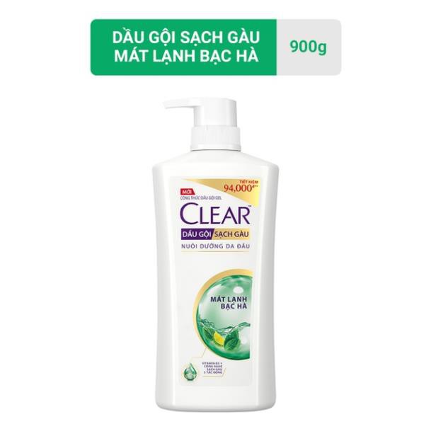 Dầu gội trị gàu Clear Mát lạnh bạc hà 900g