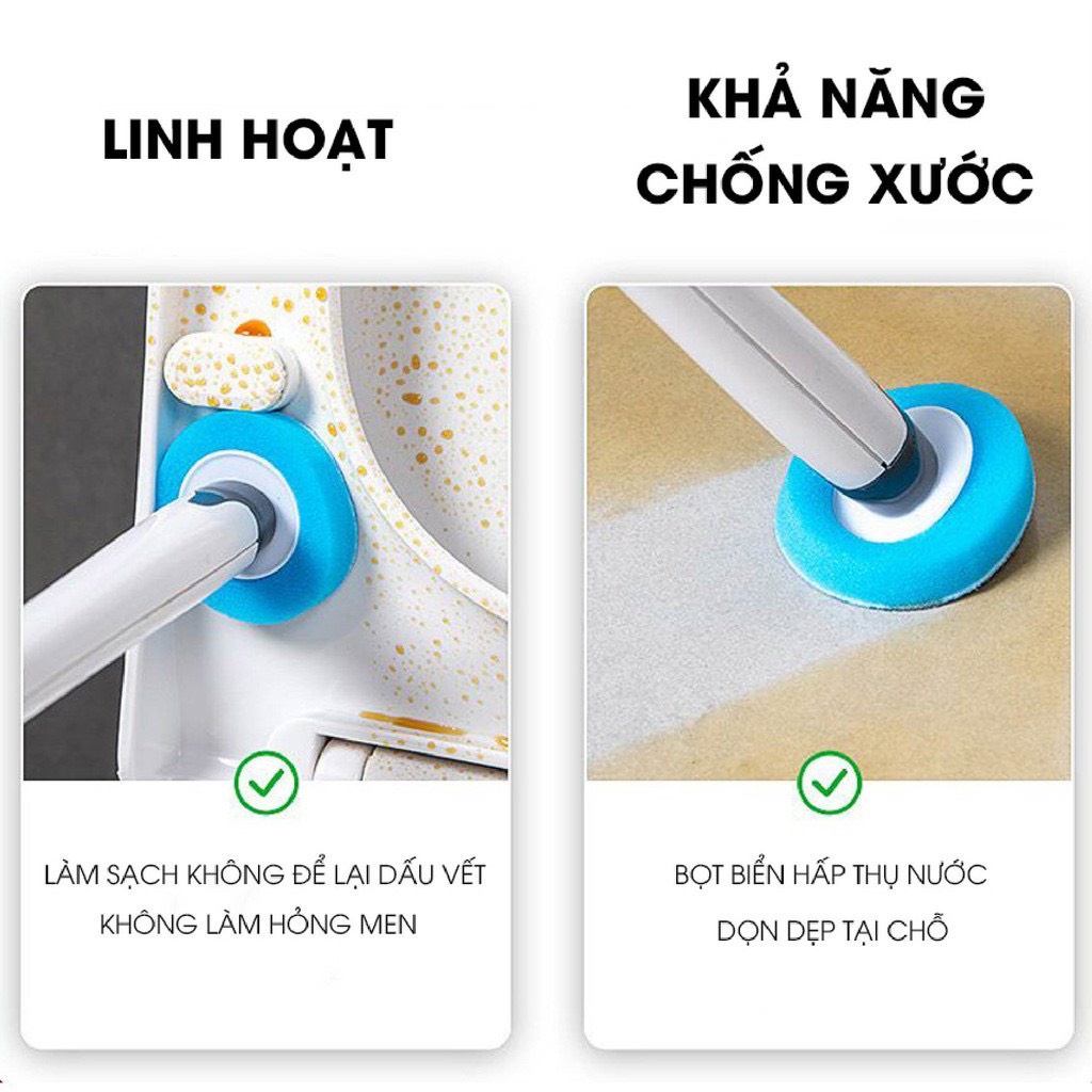 Bộ Vệ Sinh Bồn Cầu Nhà Tắm Toilet đa năng Diệt vi khuẩn, Cọ vệ sinh toilet dùng 1 lần có sẵn dung dich tẩy