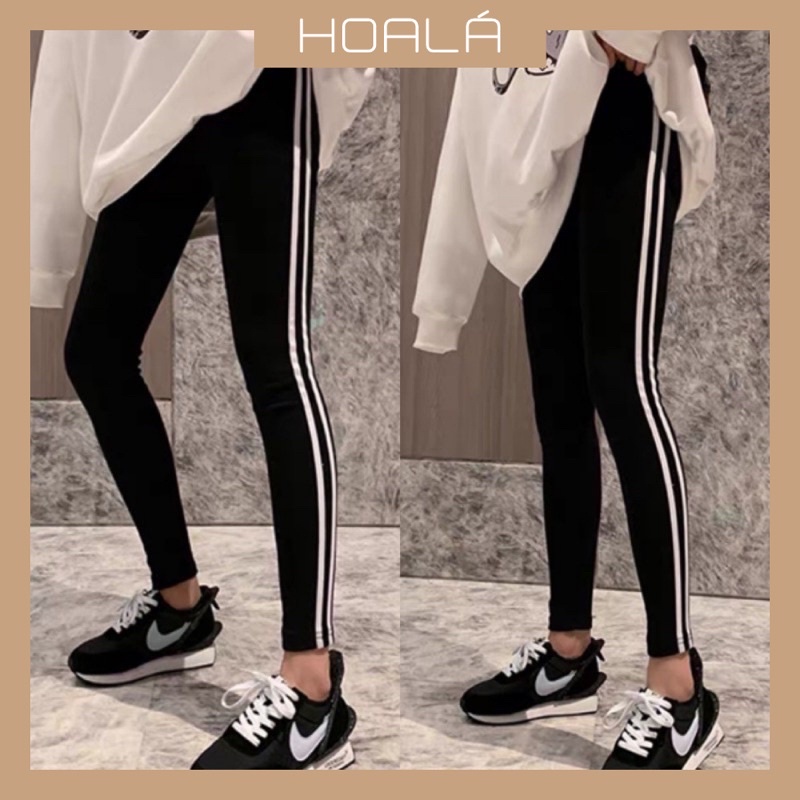 Quần Legging Ôm 2 Sọc Chất Poly Thấm Hút Tốt Q14