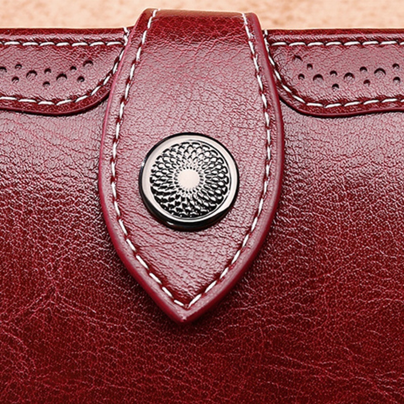 Youyo Ví Da Ngắn Đựng Thẻ RFID Phong Cách Retro Cho Nữ