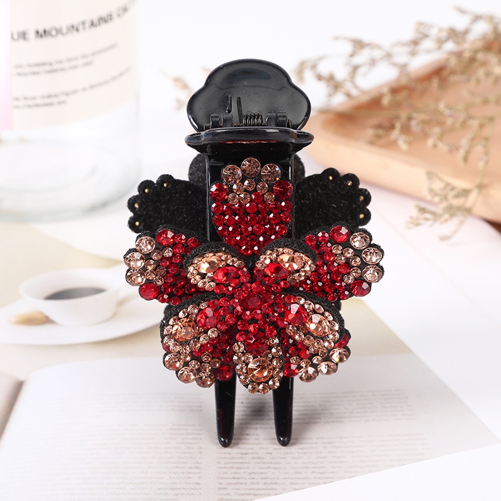 Kẹp tóc hình hoa đính đá sang trọng thời trang cho nữ