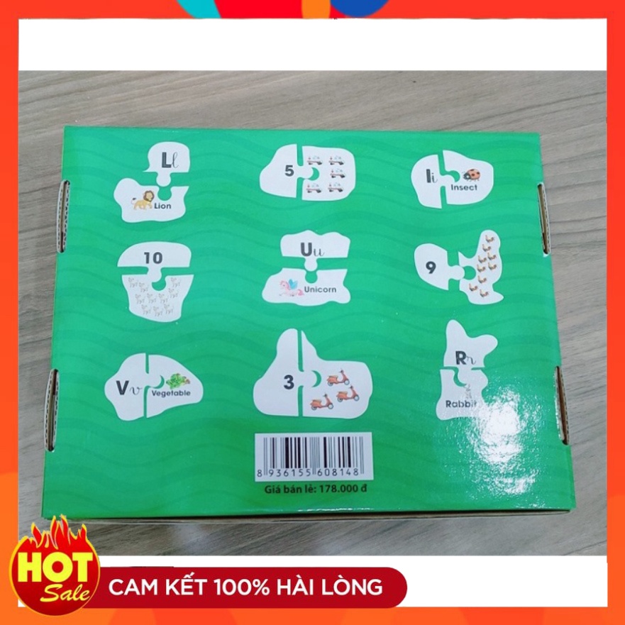 Bộ đồ chơi ghép hình tư duy 72 PUZZLE, ghép hình hai mảnh học chữ cái, chữ số giúp bé nhận biết làm quen Tiếng Anh