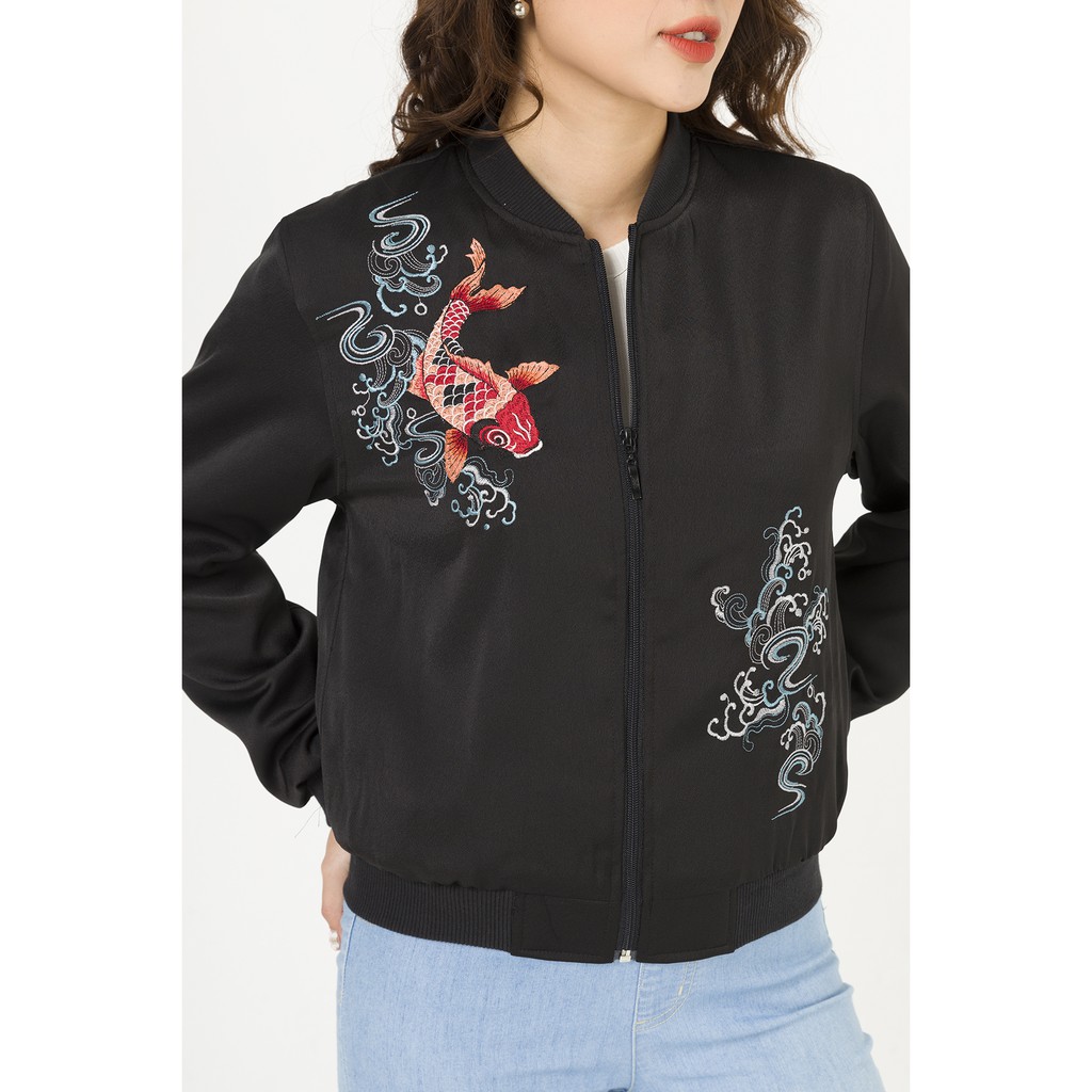 Áo bomber thêu LAMER L65O19T023-S1400 (Đen) | BigBuy360 - bigbuy360.vn