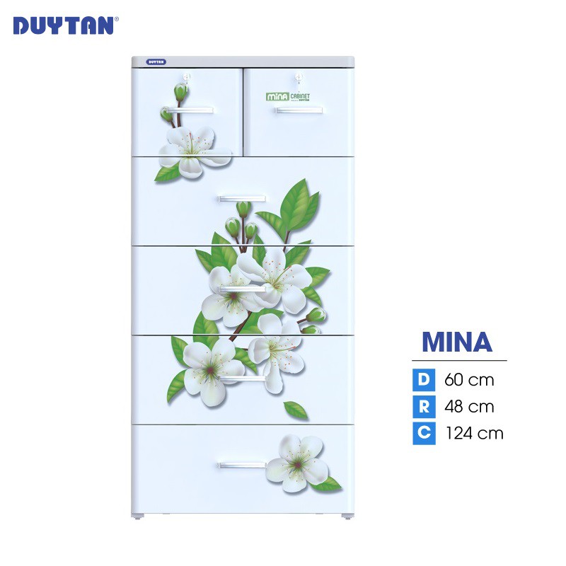 Tủ nhựa Duy Tân Mina 5 tầng 6 ngăn - Nhiều hoa văn