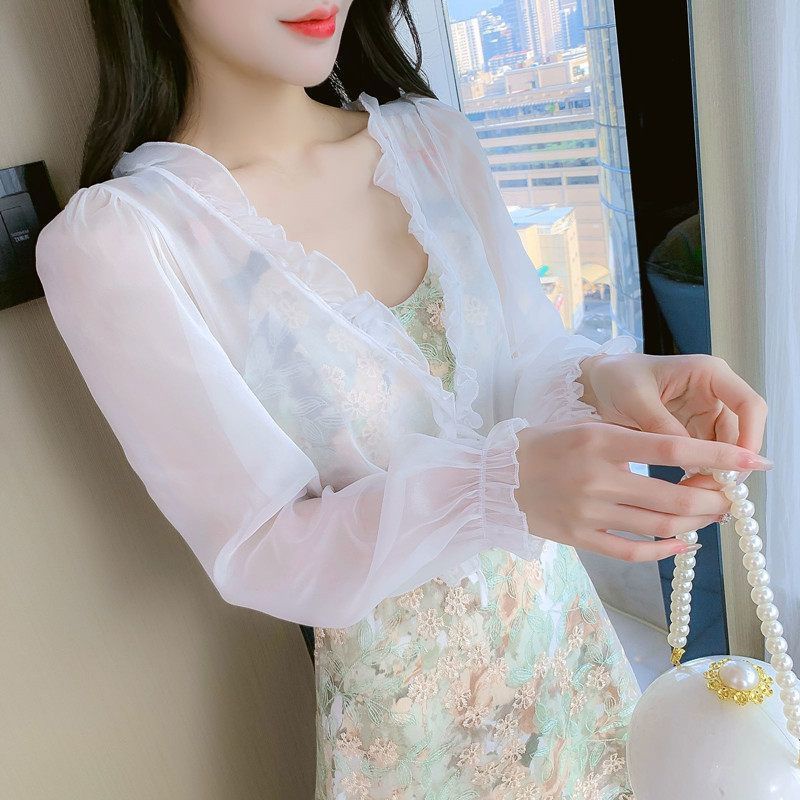 Áo Khoác Voan Mỏng Chống Nắng Dáng Ngắn Thời Trang Cho Nữ