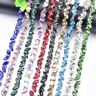  Dây Xích Đính Đá Pha Lê Nhiều Màu Sắc 50cm   100cm 1cm Dùng Trang Trí Quần Áo   Túi Xách   Giày 