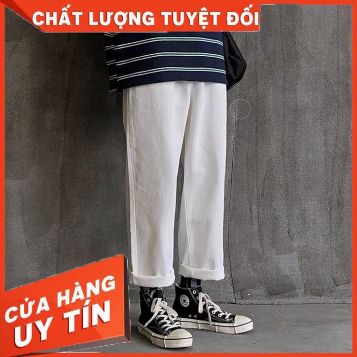 Quần kaki ống suông xắn gấu,Quần Baggy Nam Nữ KAKI Ống Suông Unisex co giãn trẻ trung năng động - Hàng nhập khẩu