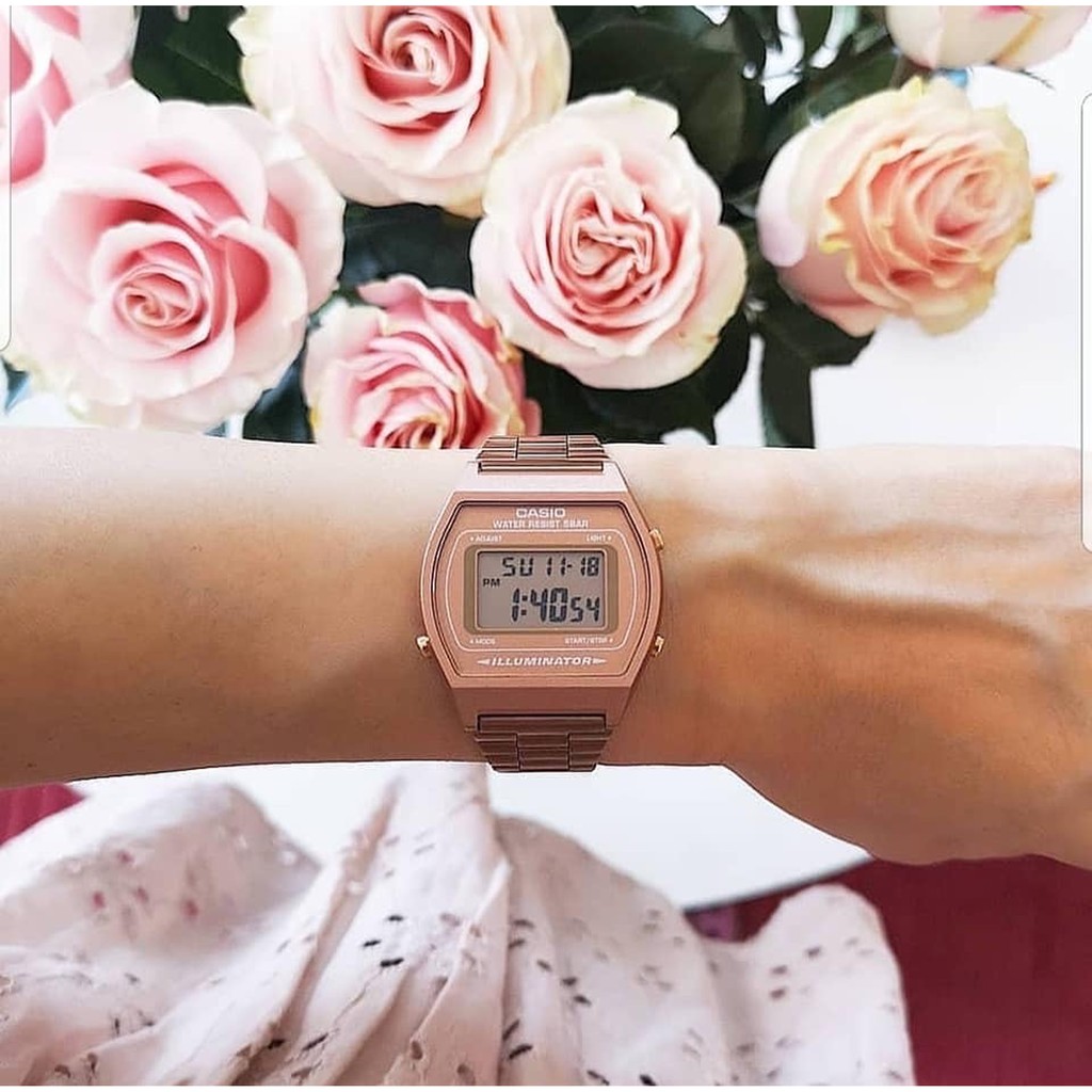 Đồng hồ casio nữ B640WC-5A Rosegold chính hãng