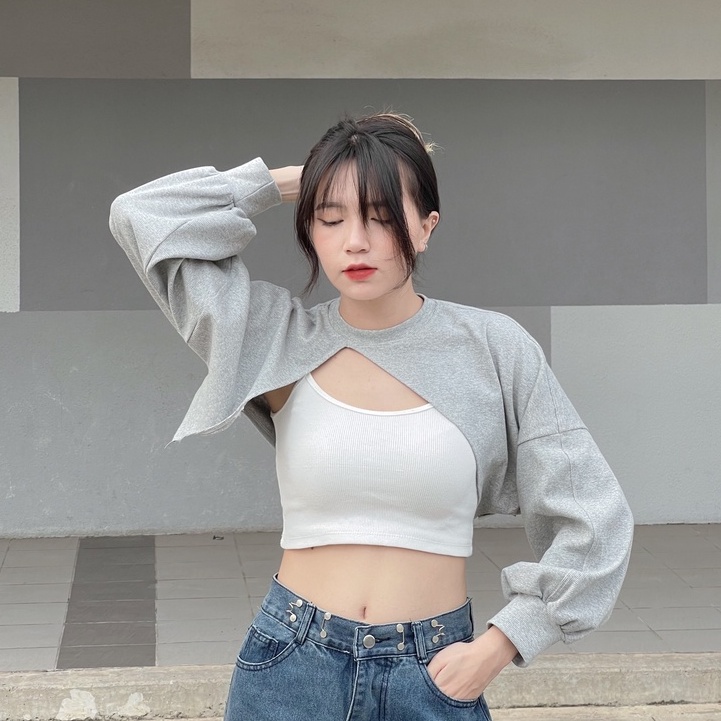 AB HOUSE - Áo Croptop FWANG vạt chéo thời trang nữ