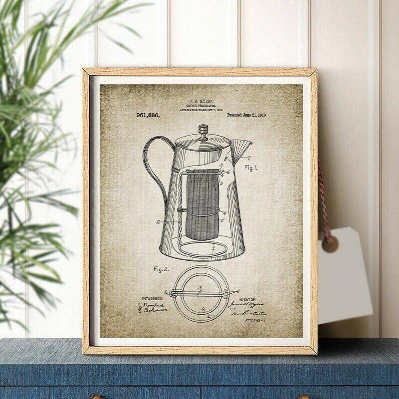 Tranh Vải canvas Treo Tường Trang Trí Quán Cà Phê Phong Cách Vintage