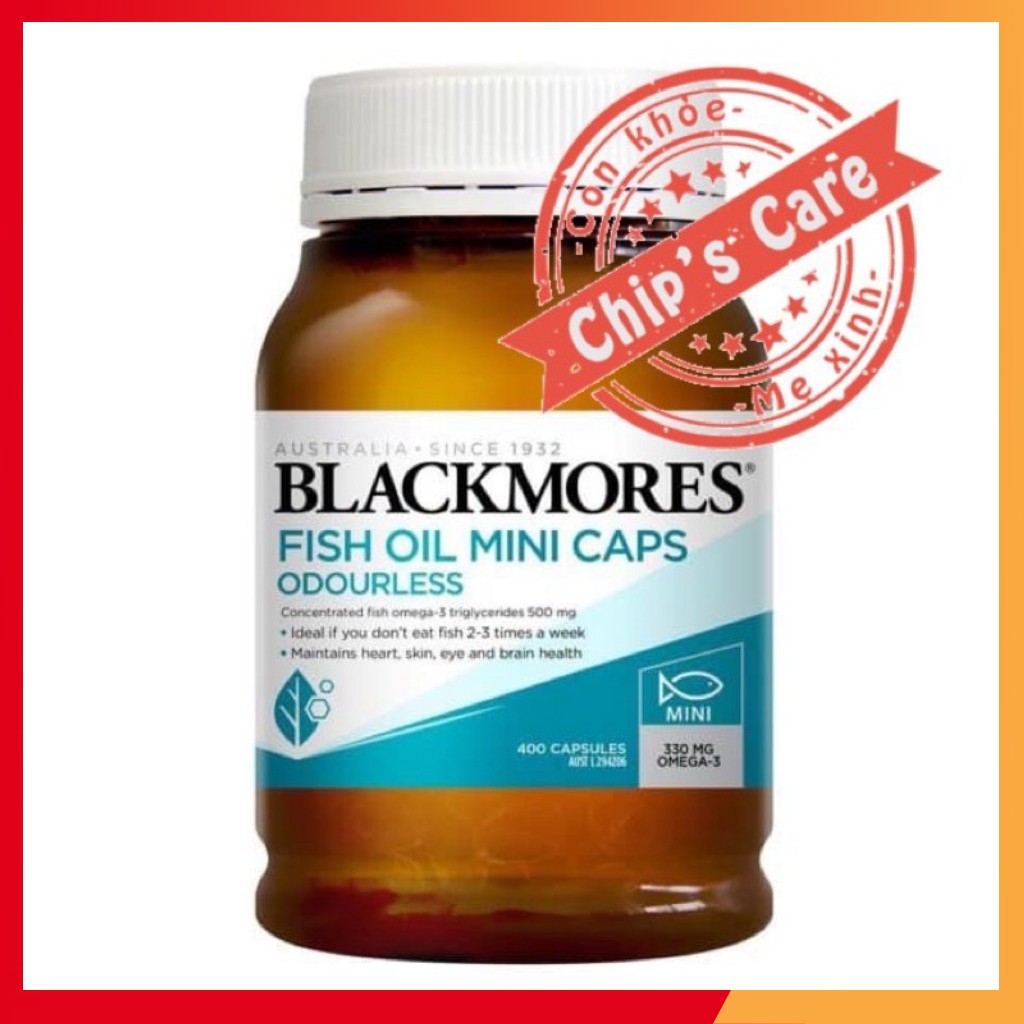 Blackmores Odourless Fish Oil Mini Caps dầu cá 1000mg lọ 400 viên