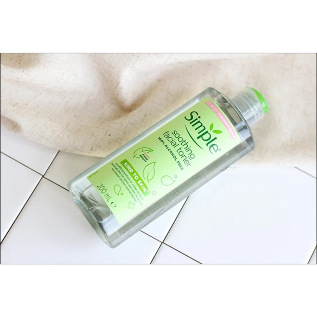 Nước hoa hồng toner Simple Soothing cân bằng da không cồn cấp ẩm DA03