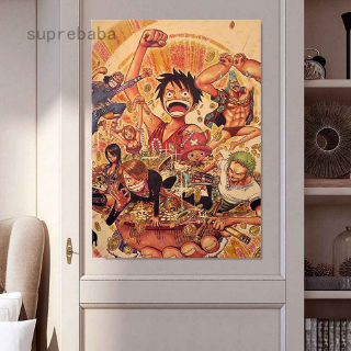 Poster Phim Hoạt Hình One Piece Phong Cách Retro
