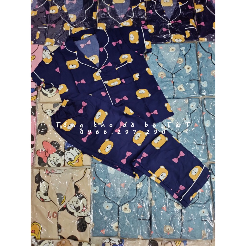 Bộ đồ pijama Kate Thái Lan in hình cute áo ngắn tay quần dài mặc cực thích cực phê