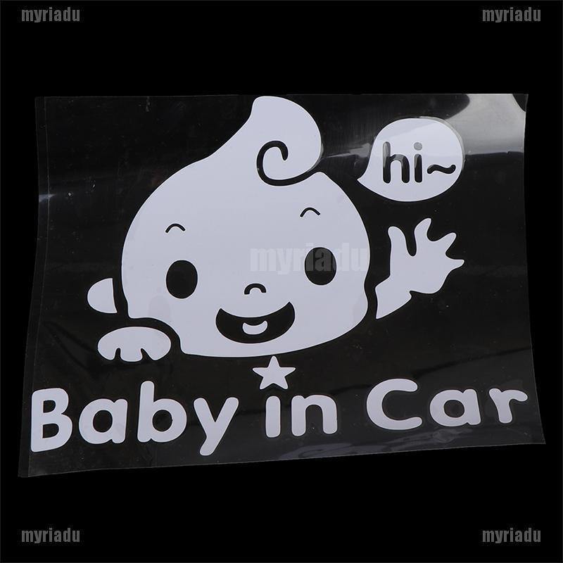 Miếng Dán Trang Trí Xe Ô Tô Hình Chữ Baby In Car Dễ Thương