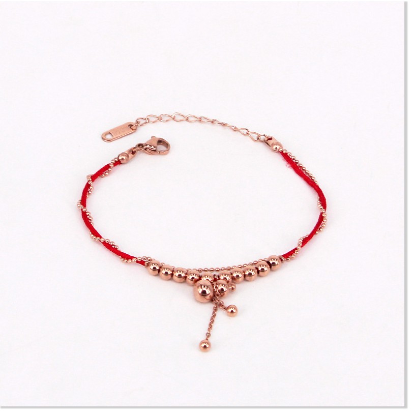 Vòng tay lắc tay nữ titan phối chỉ đỏ hồ lôS1-311 - CAM KẾT KHÔNG GỈ, KHÔNG BAY MÀU - BẢO HÀNH 12 THÁNG