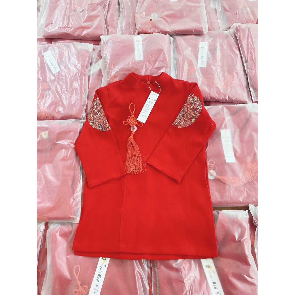 Áo Dài Cách Tân Tết 2022 Bé Trai Chất Liệu Nhung Chéo Cao Cấp  kèm video shop quay