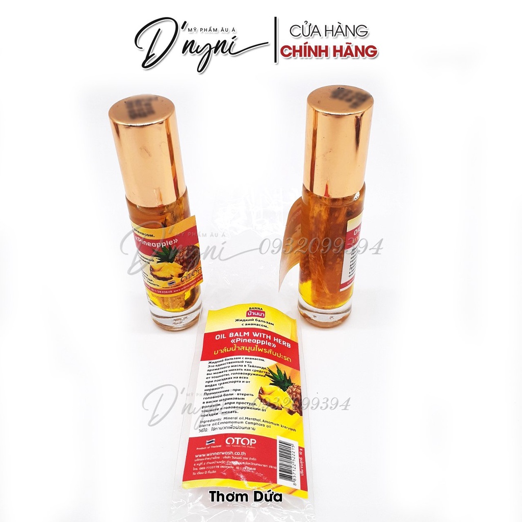 Dầu Gió Lăn Thảo Dược Banna OTOP Oil Balm With Herb Thái Lan 10ml
