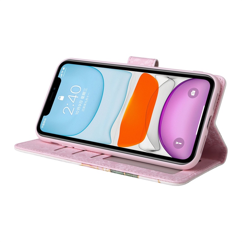 Sang Trọng Bao Da Điện Thoại pu Hình Hoa Và Bướm Cho iphone 14 pro 13 11 13 mini xr xs max x xs 13 pro Ốp