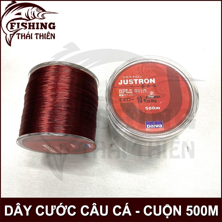 Dây câu, Cước Câu Cá Siêu Bền Daiwa Justron cuộn dài 500m màu đỏ