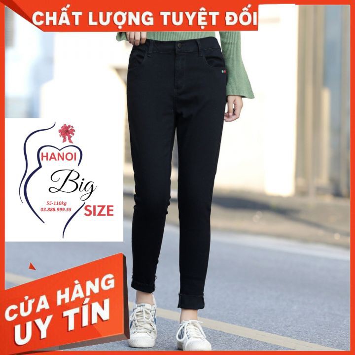 Quần jean đen bigsize cao cấp dành cho chị em 60-105kg - có sẵn tại HANOI BIGSIZE - shop chuyên hàng bigsize chất lượng