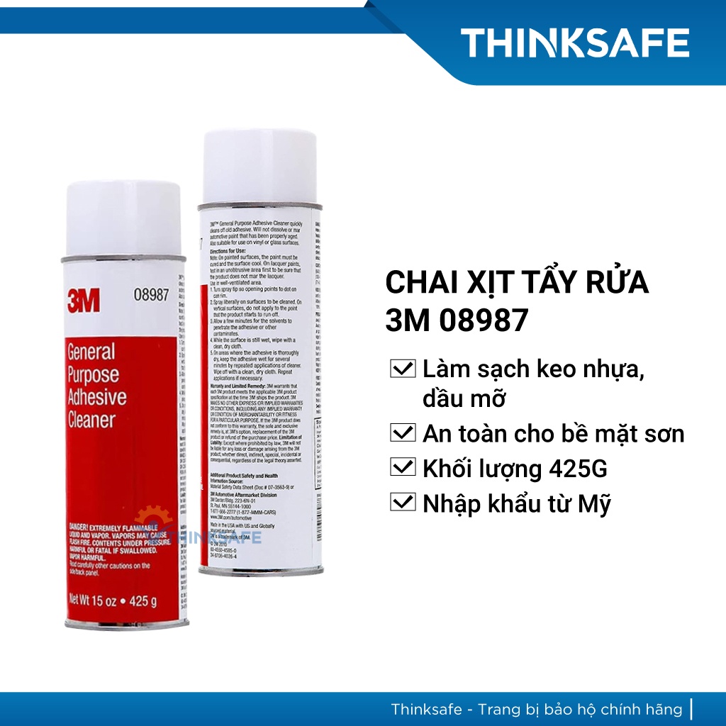 Chai xịt tẩy keo nhựa 3M 08987 425gr, chất tẩy rửa đa năng vết keo, băng keo, nhựa đường, dầu mỡ
