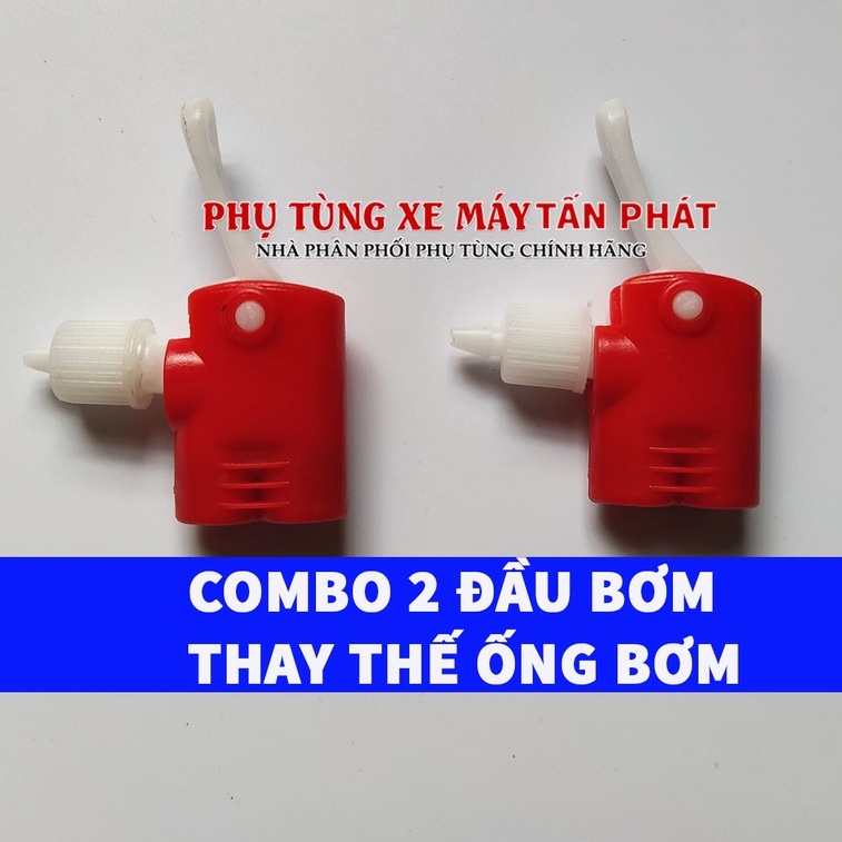 Combo 2 Đầu Vòi Bơm Hơi Xe Máy Lốp ô tô Xe Đạp (Thay Thế Vòi Hỏng Bơm Tay-Bơm Chân)