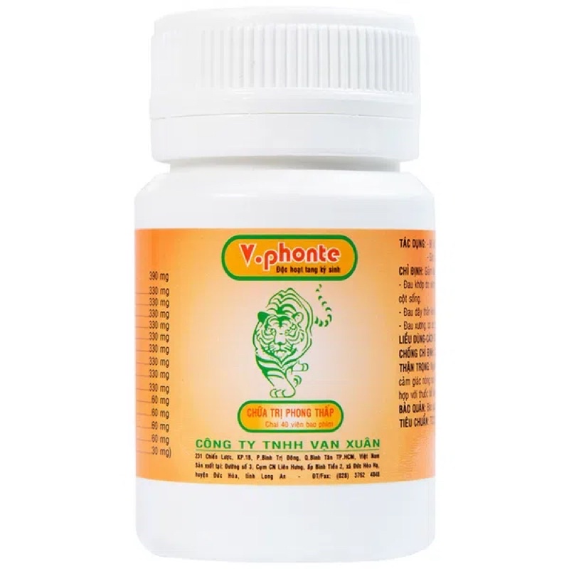 Viên Uống V-Phonte Phong Thấp Độc Hoạt Tang Kí Sinh Vạn Xuân Hộp 40 Viên