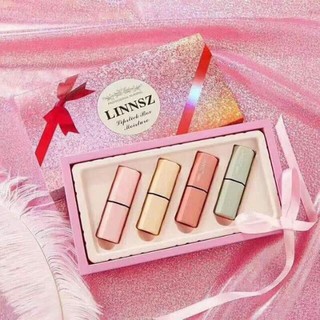 Set son sáp linnsz 4 cây hàn quốc gồm 4 cây tone đỏ hot trend