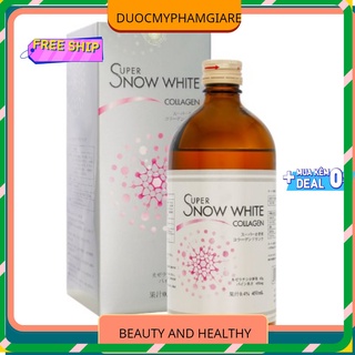 (hàng chính hãng ,Nhật Bản) SUPER SNOW WHITE COLLAGEN 450ml - NƯỚC UỐNG TRẮNG SÁNG ĐẸP DA, GIÚP DA LUÔN TƯƠI TRẺ