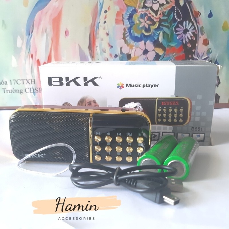 Máy nghe pháp BKK B851 nghe tụng kinh nghe đài, nghe nhạc bằng thẻ nhớ, USB, nghe kinh phật sử dụng pin siêu trâu.