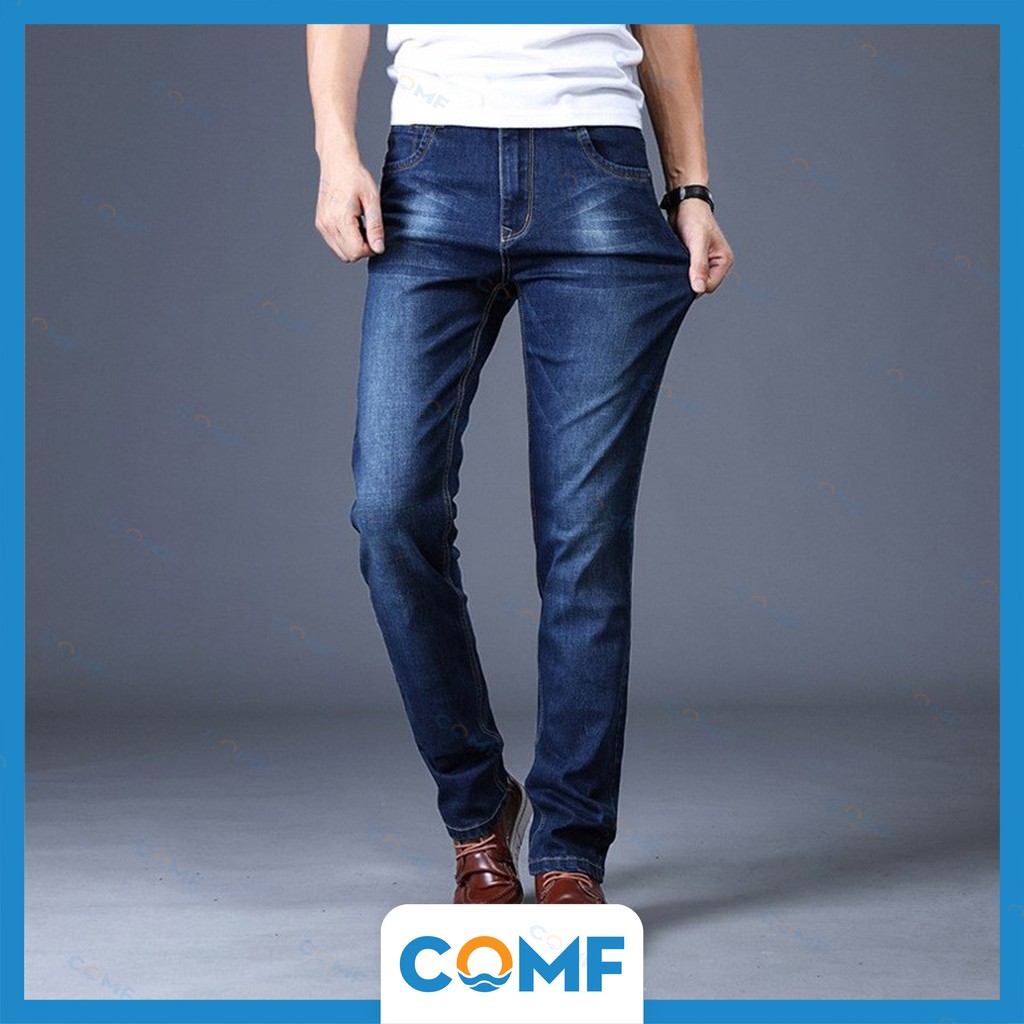 Quần jeans Nam phong cách Hàn Quốc COMF kiểu dáng slim fit, ống đứng