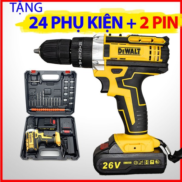 MÁY KHOAN PIN 26V SIÊU KHỎE SIÊU BỀN LÕI ĐỒNG 100%