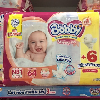 [Có sẵn] Miếng lót sơ sinh Bobby Newborn 1-64 miếng (cho trẻ 0-1 tháng tuổi)