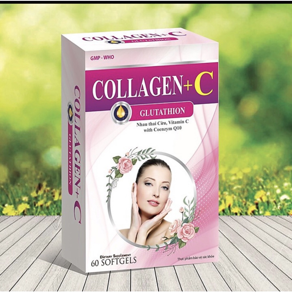Viên Uống Đẹp Da COLLAGEN +C Glutahion Nhau Thai Cừu,Bổ Sung Collagen, Vitamin E Giúp Chống Lão Hóa,Mờ Nám, Tàn Nhang,