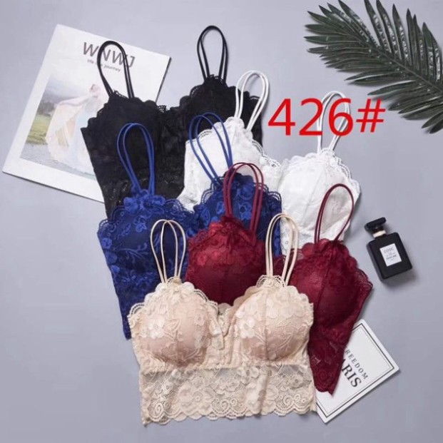 ÁO BRA REN THÁI LAN CÓ MÚT THÁO RỜI. Free size cho nàng 40_60kg. Có 3 màu Da Đen Trắng.