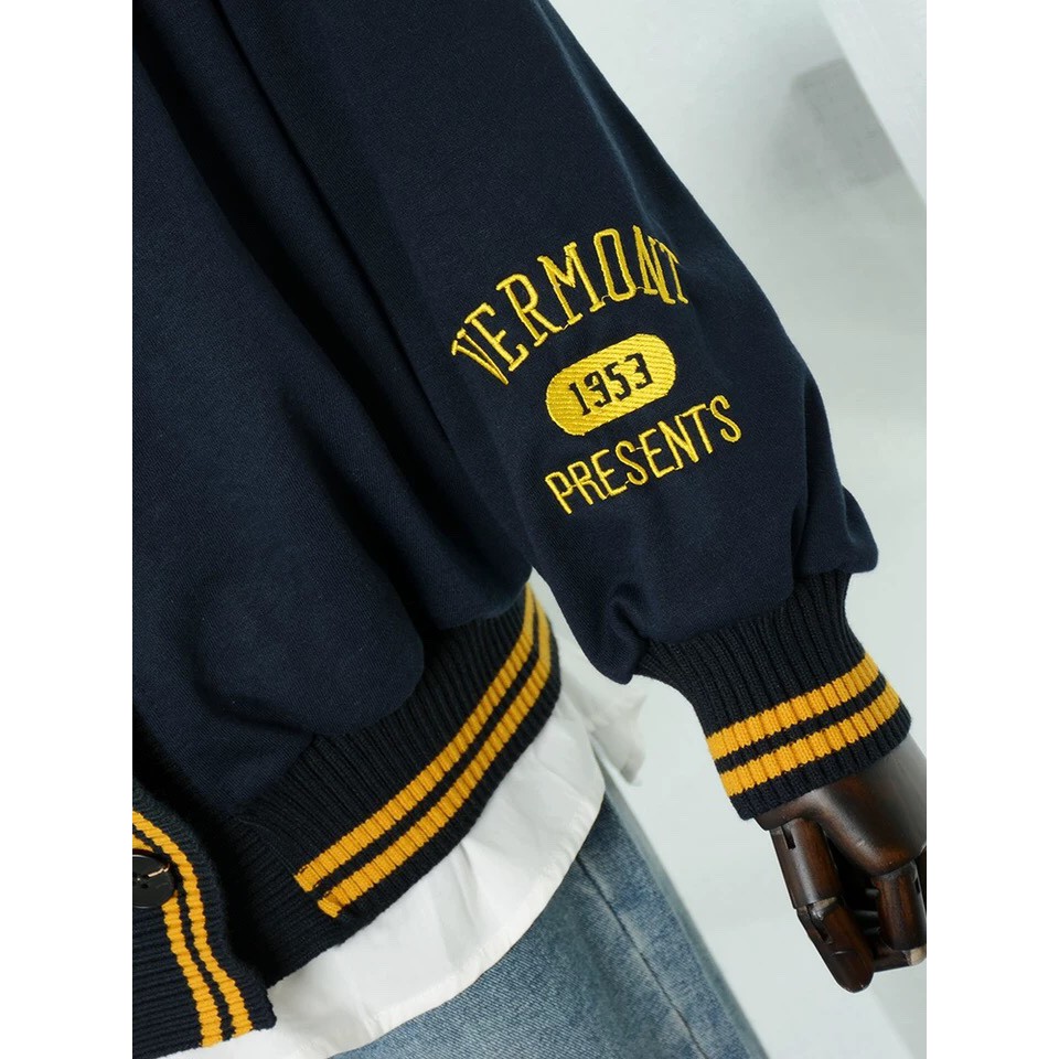 Áo Khoác CARDIGAN VERMONT ĐEN THÊU TAY UNISEX [Kèm Hình Thật] | BigBuy360 - bigbuy360.vn