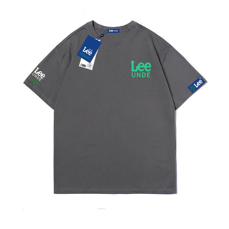 Áo Thun Tay Ngắn Cổ Tròn In Chữ Lee Un Un Un Un Un UNDE Joint Chất Liệu Cotton Cho Nam Và Nữ