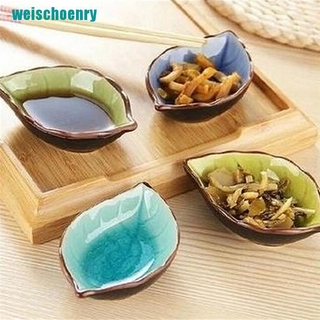 Đĩa sứ hình chiếc lá đựng nước chấm