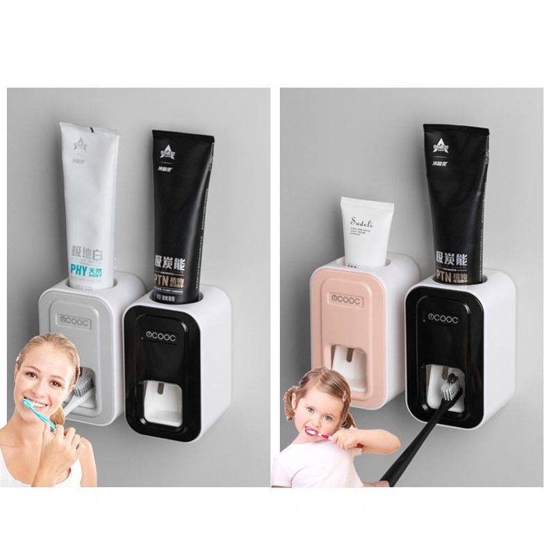 Bộ Nhả Kem Đánh Răng Tự Động, Kệ Để Đồ Phòng Tắm Cao Cấp Ecoco